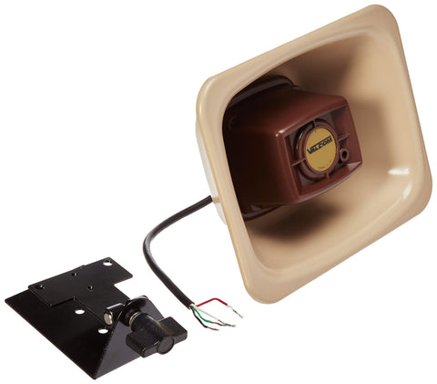 Valcom V-1080-BGE One Way 3-watt Amplified FlexHorn with Mounting Bracket, Beige