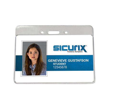 SICURIX Sicurix Proximity Badge Holder, Horizontal, 4w X 3h, Clear, 50/Pack