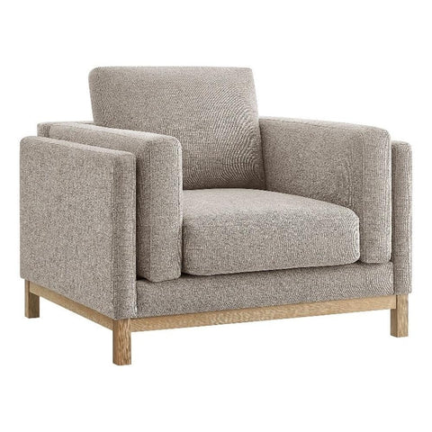 Modway Roscoe Fabric Armchair in Pewter - Comfortable Deep Seat Accent Chair with Arms for Living Room or Bedroom