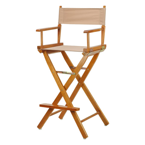 Casual Home 30" Director's Chair Honey Oak Frame-with Tan Canvas, Bar Height