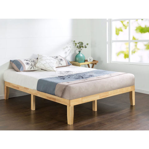 Fast Furnishings Queen Size Solid Wood Platform Bed Frame in Natural Finish