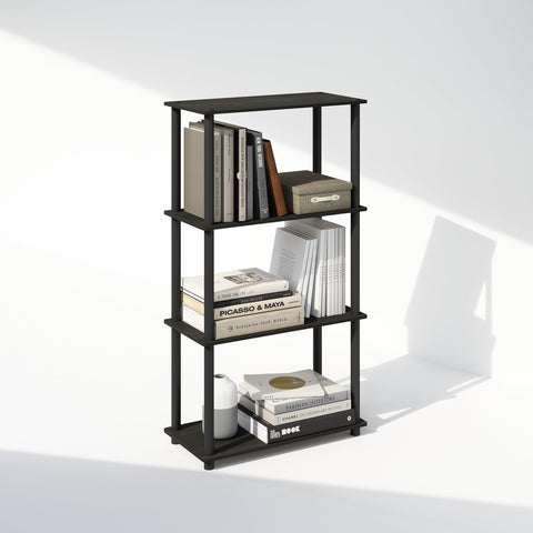 Furinno Turn-N-Tube 4-Tier Multipurpose Shelf Display Rack Shelving Unit Bookcase Espresso/Black