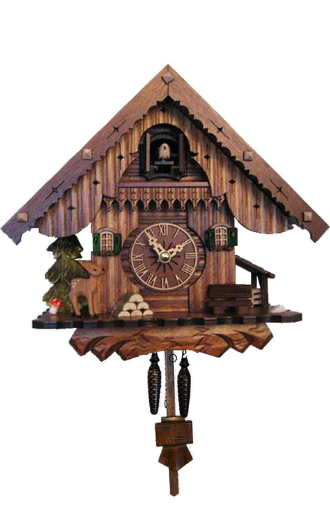 ENGSTLER 405QM Battery-Operated Cuckoo Clock - Full Size - - 9"" H x 10"" W x 6"" D