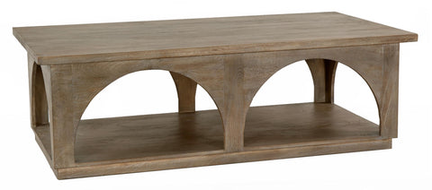 Moti Archie Contemporary Coffee Table in North Creek Brown Solid Wood