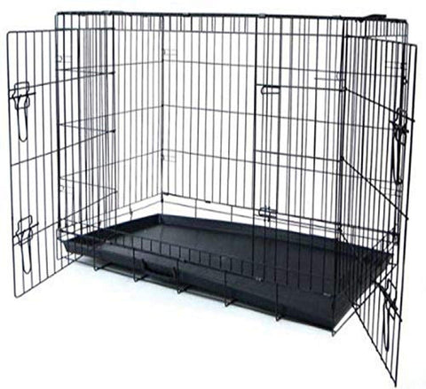 YML 42-Inch 2-Door Heavy Duty Dog Crate, Black