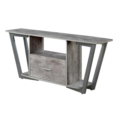 Convenience Concepts Graystone TV Stand 59.25" - Modern Entertainment Center for TVs up to 65", Industrial Media Console with Storage Drawer & Shelves for Living & Family Room, Faux Birch/Slate Gray