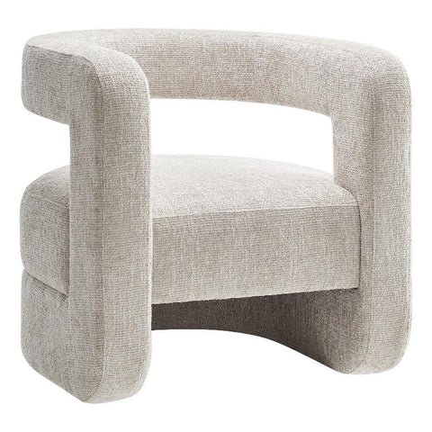 Modway Jaylin Chenille Accent Chair in Dove Gray - Upholstered Comfy Club Chair - Modern Soft Barrel Chair - Round Leisure Accent Chair with Curved Back for Living Room, Bedroom, Home Office