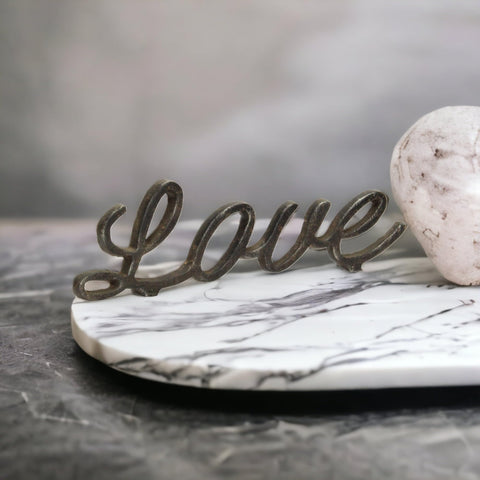 Cheungs Cast Iron Love Table Décor, 10" L x 0.5" W x 3" H, Black