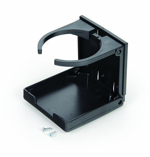 Camco Camper/RV Drink Holder - Features Adjustable Space-Saving Design & Holds Almost Any Size Mug, Cup, Bottle or Can - Extra Cup Holder for Cars, Trucks, RVs, Vans, Boats, and More - Black (44044)