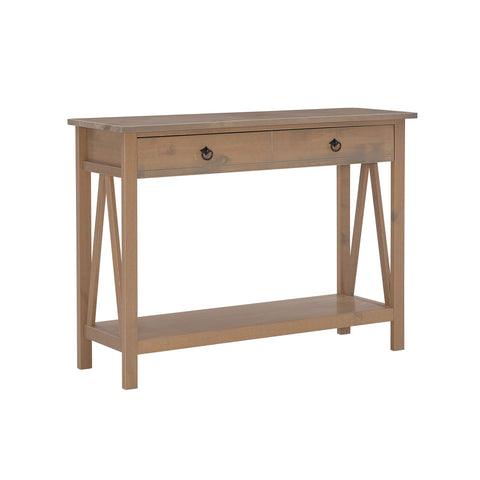 Linon Titian Driftwood Console Table, 42"W x 13.98"D X 30.7"H