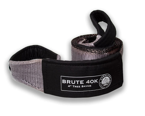 Overland Vehicle Systems Tow Strap 40,000 lb. 4" x 8' Gray with Black Ends & Storage Bag Universal - 40,000 lb. Breaking Strength - for Use in Automotive Recovery and Towing