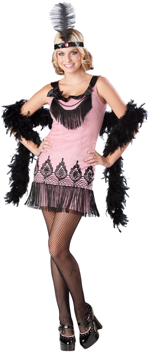 InCharacter Costumes Women's Flirty Flapper, Pink/Black, Medium