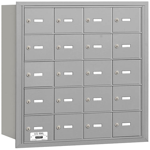 Salsbury Industries 3620ARP 4B Plus Horizontal Mailbox, 20 A Doors, Rear Loading, Private Access, Aluminum