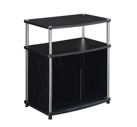 Convenience Concepts Designs2Go TV Stand with Black Glass Cabinet, Black, 23.75"L x 15.75"W x 26.75"H