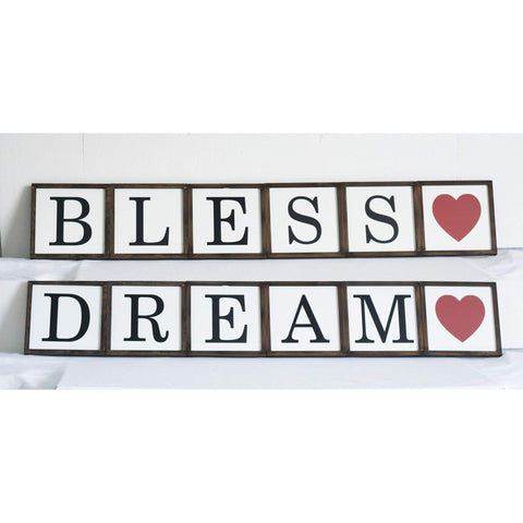 TX USA Corporation Dream Bless Reversible Framed Wall Art Sign