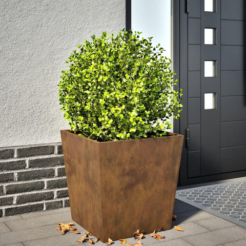vidaXL Garden Planter 19,7" x19,7 x19,7 Weathering Steel, Metal Planter, Rusty Steel Planter, Steel Planter, corten Steel Planter