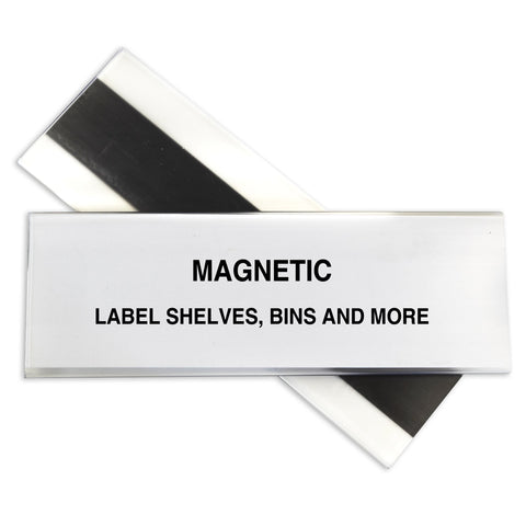 C-Line HOL-DEX Magnetic Shelf/Bin Label Holders, Side Load, 2 x 6, Clear, 10/Box