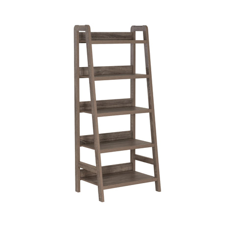 Tracey Greywash Wooden Five Shelf Ladder Bookcase by Linon