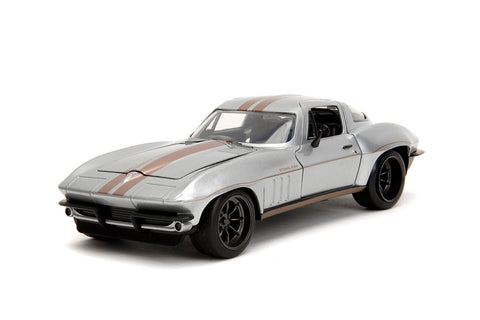 Jada Big Time Muscle 1:24 1966 Chevrolet Corvette Stingray Die-Cast Car, Toys for Kids and Adults(Silver)