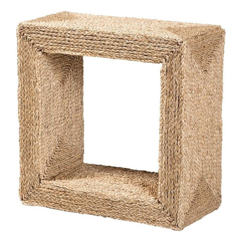 bali & pari Adonica Modern Bohemian Natural Seagrass End Table