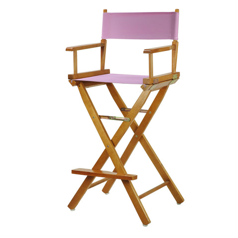 Casual Home 230-05/021-22 Director's Chair Canvas 30" - Bar Height Honey OakFrame/Pink