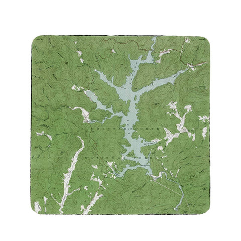 Betsy Drake CT972 4 x 4 in. Burton Lake44; GA Nautical Map Coaster - Set of 4