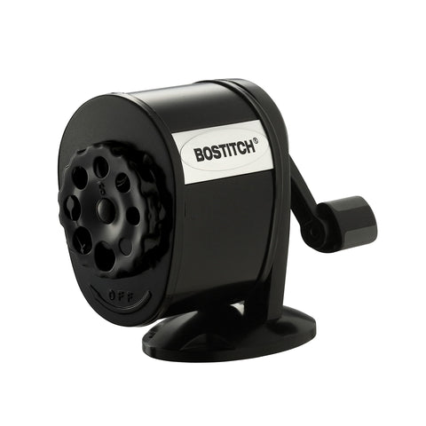 Bostitch Office Wall Mount Manual Pencil Sharpener, 8 Hole Dial, 6X Longer Cutter Life, Vertical or Horizontal Mounting, Black