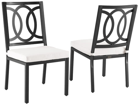 Chambers 2Pc Outdoor Dining Chair Set Creme/Matte Black - 2 Chairs