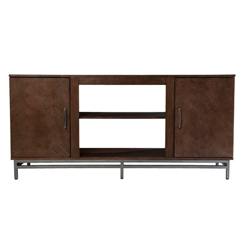 SEI Furniture Dibbonly w/Storage Media TV Stand for TV's up to 56" Flat Screen Entertainment Center 60", Brown