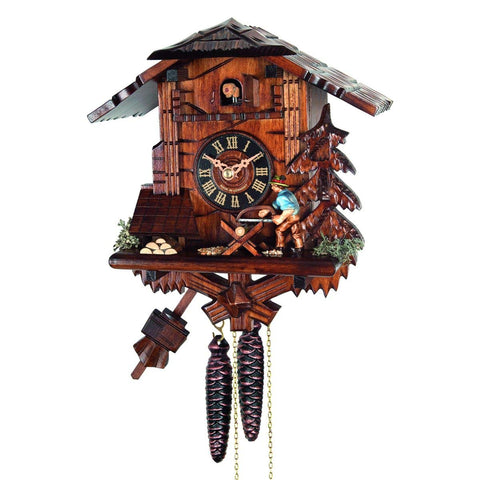 Alexander Taron 4358 Engstler Weight-Driven Cuckoo Clock-Full Size-10.5" H x 10" W x 6" D, Brown