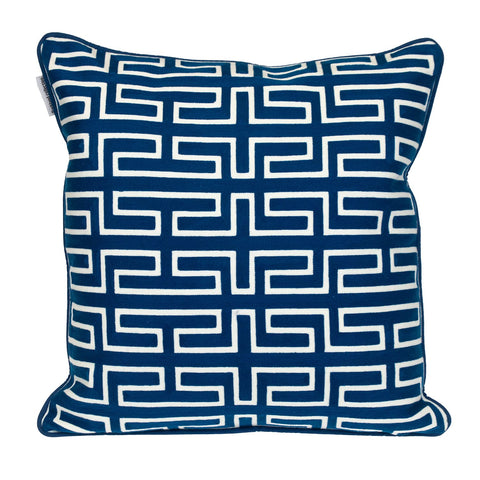 Parkland Collection Transitional Geometric Blue Square 20" x 20" Pillow