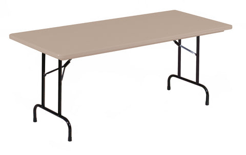 Correll R3096-24 R Series, Blow Molded Plastic Commercial Duty Folding Table, Rectangular, 30" x 96", Mocha Granite, Custom Built to Order in The USA