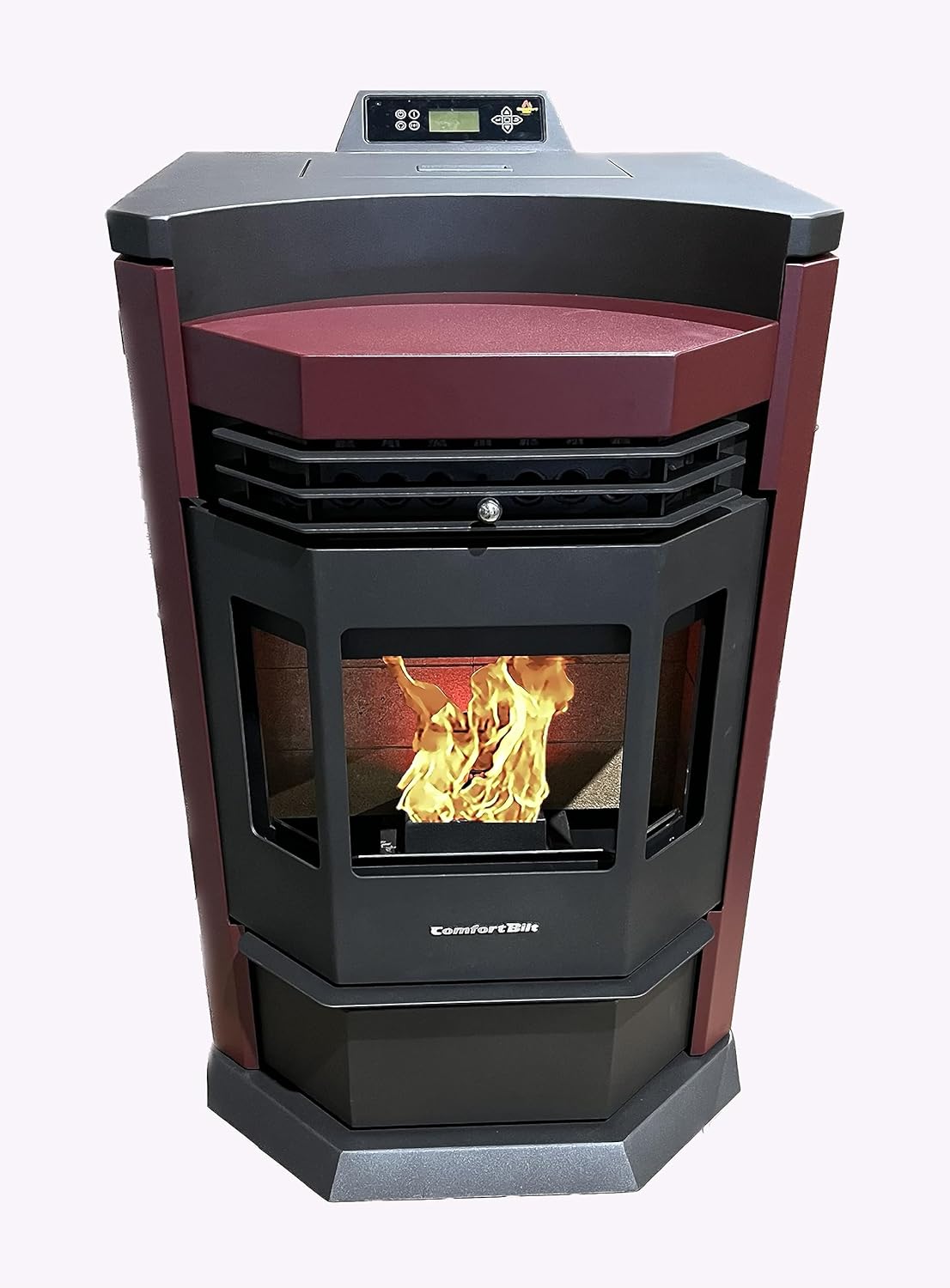 HP22-N Pellet Stove Burgundy 8- lbs. Hopper Capacity EPA Approves with Smart Controller Function