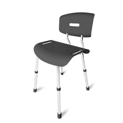 DMI Shower Chair Bath Seat for Tub or Shower Bench for inside shower, Non Slip Aluminum with Plastic Seat, No Tools Needed with Adjustable Height, Holds Weight up to 300 Pounds, Bath Chair, Black