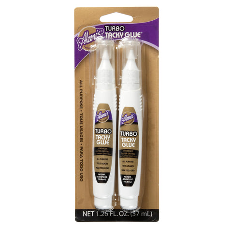 Aleene's Turbo Tacky Glue Pen for Crafts, Precision Tip Application, Stong Bond Adhesive, Dries Clear, .63 fl oz 2-Pack