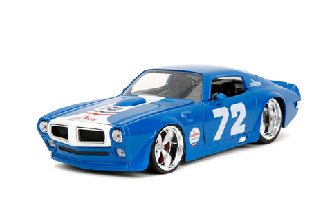 Jada Big Time Muscle Chevron 1:24 1972 Pontiac Firebird Die-Cast Car, Toys for Kids and Adults(Blue)