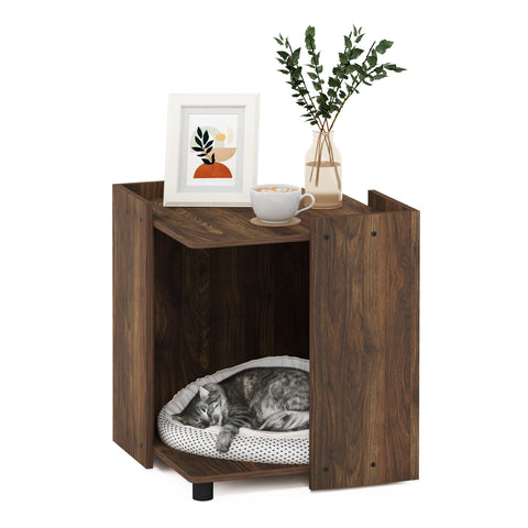 Furinno Peli Litter Box Enclosure Columbia Walnut