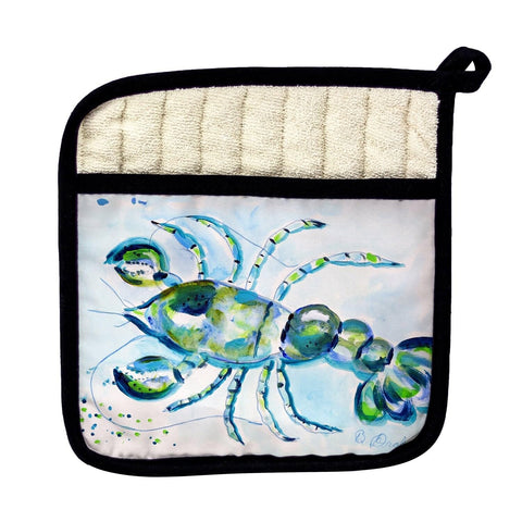 Betsy Drake PT1140 Blue Crayfish Pot Holder