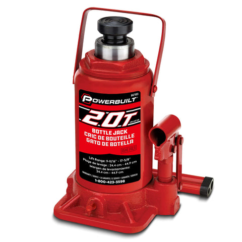 Alltrade 20 Ton Bottle Jack with 9-11/16 inch to 17-5/8 inch lifting range, portable hydraulic car jack with carrying case- Red 647503