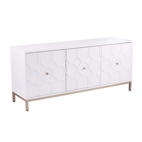 SEI Furniture Gramdlynn Antique Three-Door Accent Cabinet, White