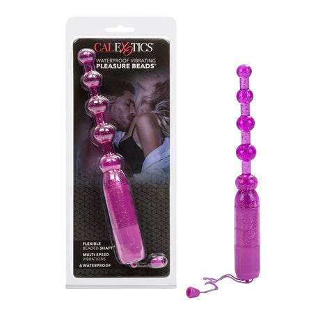 CalExotics Waterproof Vibrating Pleasure Beads. Purple