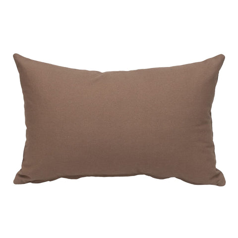 Parkland Collection Transitional Solid Brown Rectangle 18" x 12" Throw Pillow