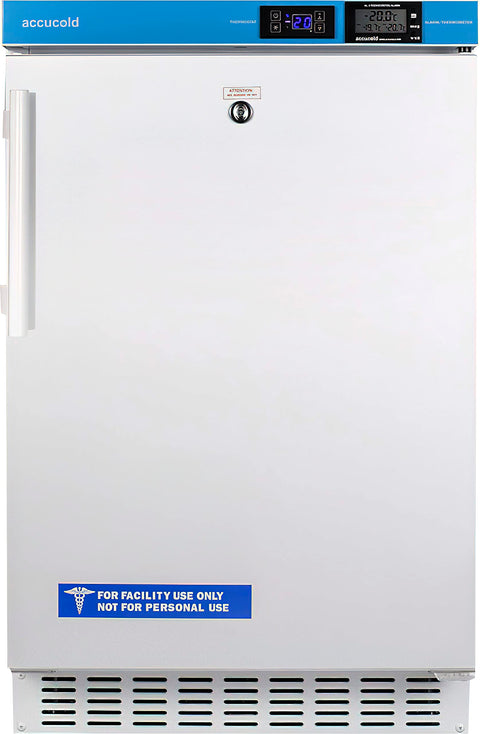 Accucold 20” Vaccine Freezer, Built-in, 2.65 cu.ft. capacity, ADA Compliant, Medical Use, White- ACF33L