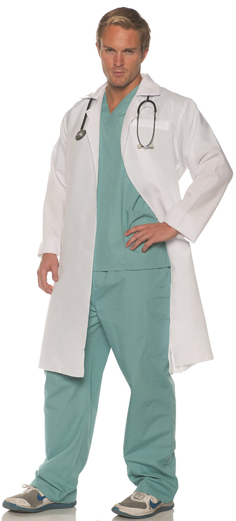 Underwraps Men's Doctor Scrub and Lab Coat Costume Set - On Call Adult Costume, Multi, One Size