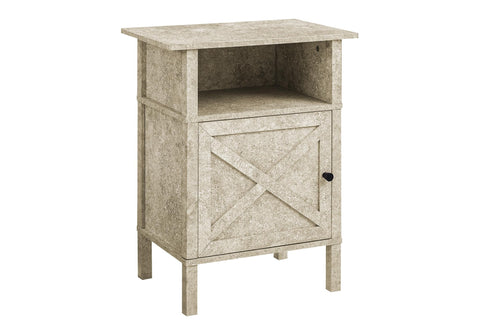 Monarch Specialties I 3813 Accent Table, Side Table, End, Living Room, Small, Storage, Cream Stone Laminate