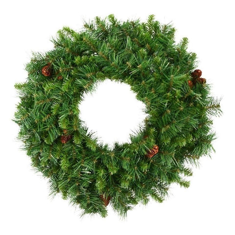 Vickerman 36" Cheyenne Pine Artificial Christmas Wreath - Unlit - Green Wreath - Artificial Wreath for Mantle or Door - Festive Wreath - Lush and Realistic - Wreath with Pinecones