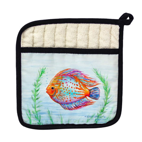 Betsy Drake PT359 Orange Fish Pot Holder