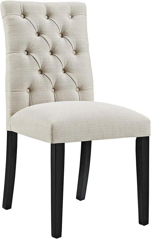 Oakestry Duchess Modern Tufted Button Upholstered Fabric Parsons, Dining Chair, Beige