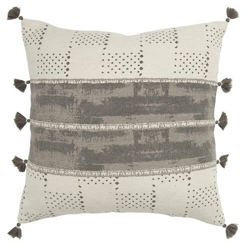 Rizzy Home Donny Osmond 20" x 20" Cotton Canvas Pillow Cover in Charcoal
