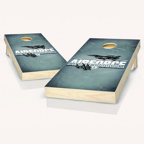 Skip's Garage US Air Force Imprint Cornhole Set - 2x4 Boards (Corn Filled Bags) - Include Board Edge Lights